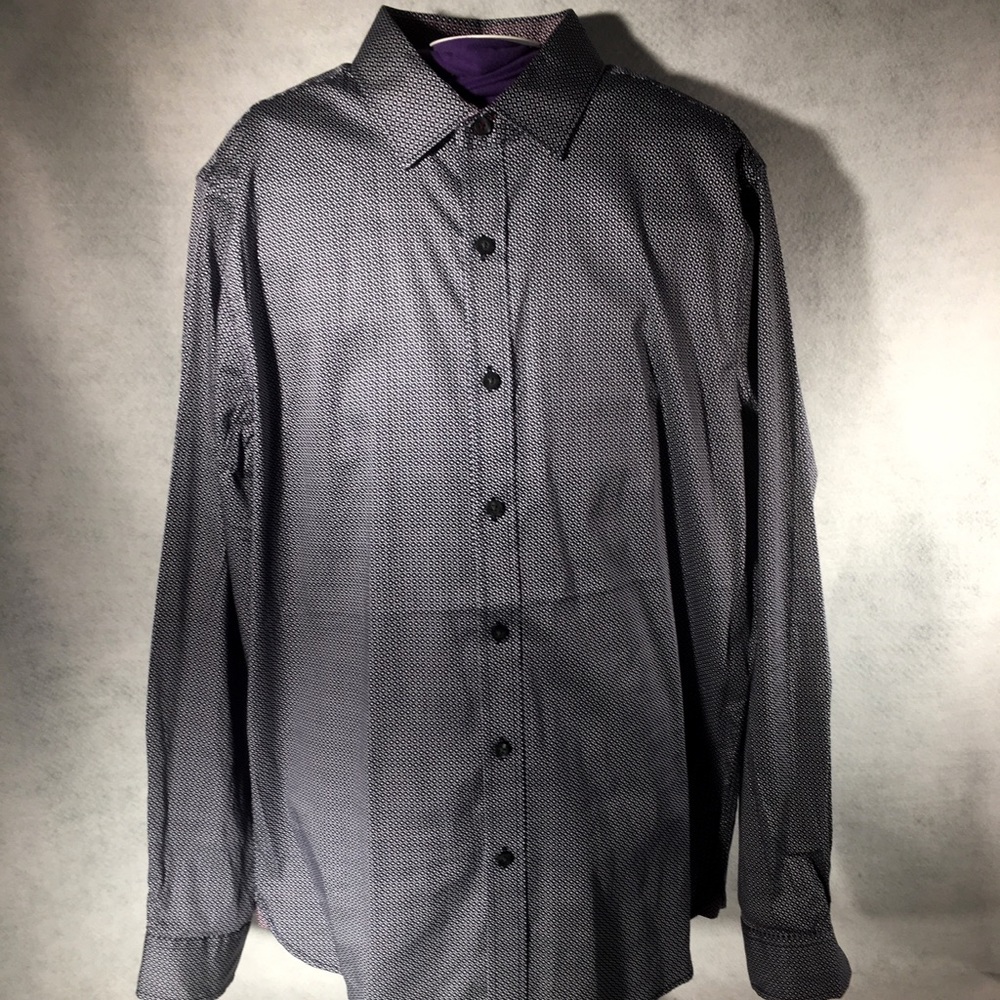 Long-sleeve stretch dress shirt sharp contrast - Picture 4 of 6